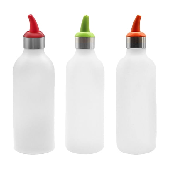 Pretyzoom 3Pcs Plastic Squeeze Bottle Set for Sauce Storage with Translucent Design in Assorted Colors