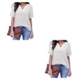 thumbnail image 3 of Blusa Qarigey Mujer Cuello en V Manga Corta, 3 of 6