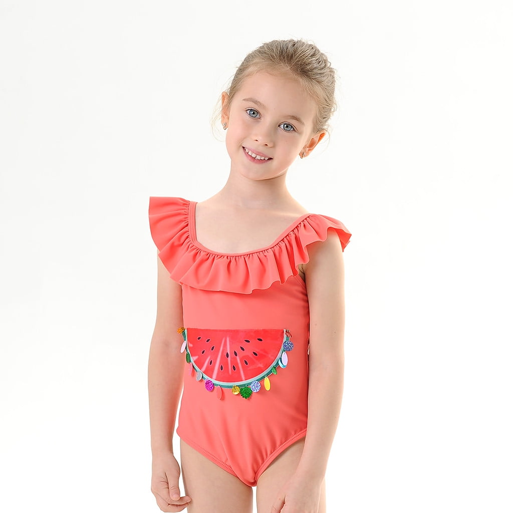 Biayxms - Kids Baby Girls Watermelon Ruffled One Piece Swimsuits ...