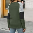 thumbnail image 6 of Scyoekwg Womens Sweatshirts No Hood Loose Dressy Casual Round Neck Raglan Sleeves Tunic Tops Long Sleeve Fall Trendy Color Block Patchwork Graphic Tops Y2k Clothes Pullover Tops(Army Green,XXXL), 6 of 8