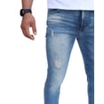 thumbnail image 3 of Pantalón rasgado de mezclilla stretch John Silver  Corte skinny Color azul vainilla, 3 of 4