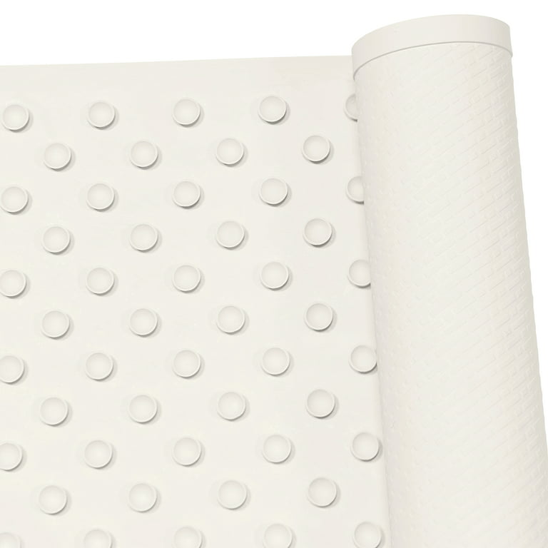 White PVC Bath Mat, Mainstays Loofah Textured Tub and Shower Mat with  Suction Cups - Walmart.com