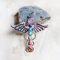 thumbnail image 4 of Crystal Gemstone Piedras Multicolores Alas de ángel Charm Colgante Regalos Yinane Pendiente del encanto, 4 of 8