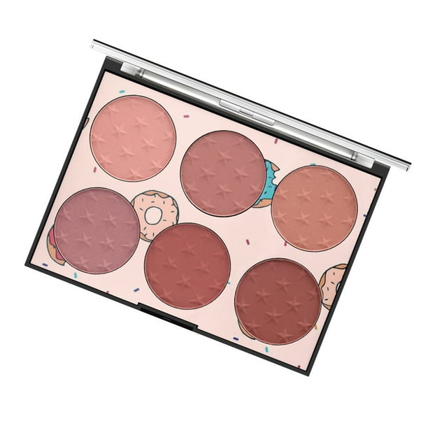 Fiudx Iluminador de Mejillas Rojas, Paleta de Rubores de Colores Brillantes, Polvo Compacto Multifunción, Maquillaje para Contorno Facial, Ideal para Fiestas de Salón, Contenido Neto de 20 G, Ingredi