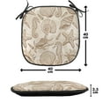 thumbnail image 4 of Beige Chair Seating Cushion Set of 4, Exotic Marine Animals in Retro Style Illustration Shells Starfish Seahorse Contemporary, Seat Pads for Office with Anti-slip Backing, 16"x16", Beige, by Ambesonne, 4 of 7
