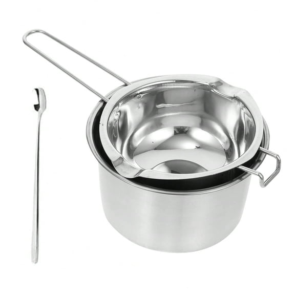 3pcs 1 Set Double Boiler Pot Set 1200ml Wax Melting Pot With 2800ml Stainless Steel Pot With Silicone Spatula Candle Wicks For Candle Making