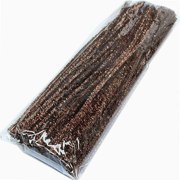Craft Pipe Cleaners - Brown Sparkle - Pack of 50