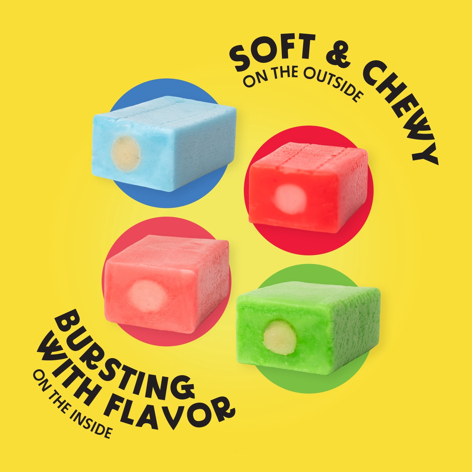 Sweet Dreams Soft Center-Filled Chewy Candy Variety Pack - 4 Boxes, 80 Sticks, 640 Pieces - Assorted Fruity Flavors - Gluten-Free Candy Sticks - Sweet & Sour Candy for Kids and Adults