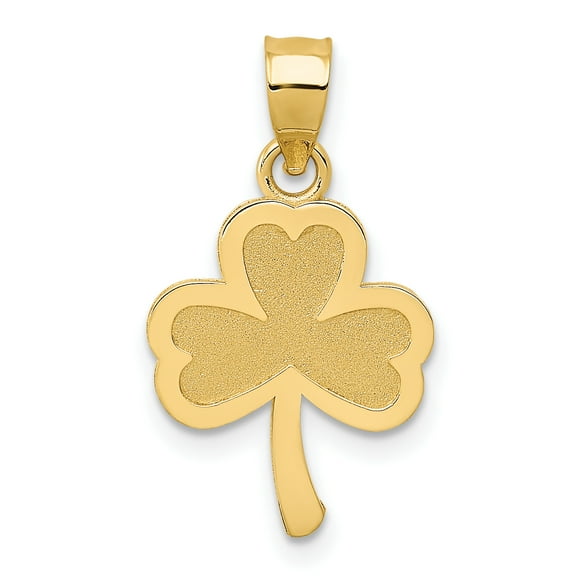 Designer 14K Yellow Gold 3 Leaf Clover Pendant (Length=17) (Width=12) Made In United States -Jewelry By Sweet Pea Creations
