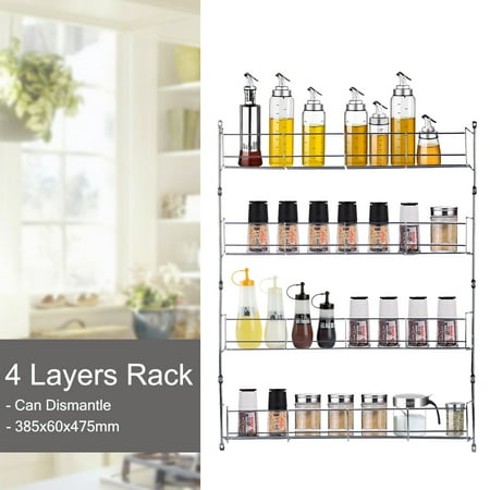 Over The Door Shelf Grtsunsea 4 Tiers Spice Rack Closet Organizer Over the Door Pantry Organizer Bathroom Kitchen Cupboard Can Cabinet Home Shelf Storage Wall Mount Hanging Holder ()