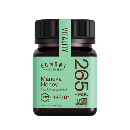 Egmont Raw Manuka Honey UMF 10+ MGO 265 + - 100% Pure New Zealand Manuka Honey - Non-GMO - Certified UMF & MGO  - 8.8oz (250 gram)