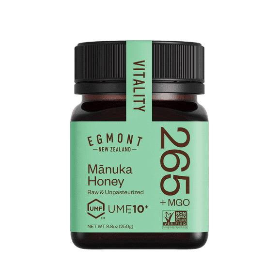Egmont Raw Manuka Honey UMF 10+ MGO 265 + - 100% Pure New Zealand Manuka Honey - Non-GMO - Certified UMF & MGO  - 8.8oz (250 gram)