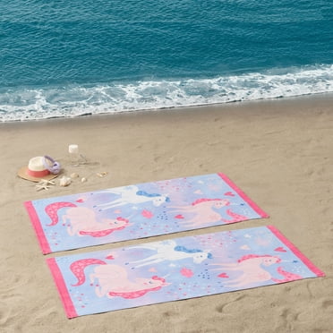 Mainstays Beach Collection Unicorn Cotton-Blend Beach Towels (2 Count)
