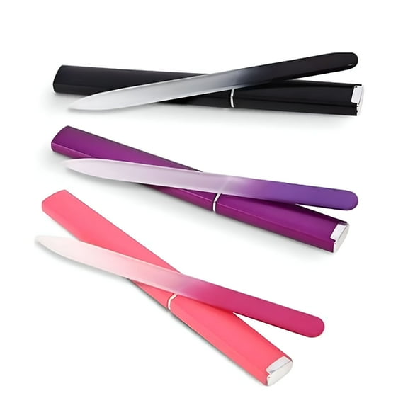 ACDANC 3Pcs Glass Nail File,Superior Glass Nail Files for Natural Nails,Crystal Fingernail File Set