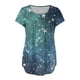 thumbnail image 4 of Gibobby Blusa Sexy Cuello en V Camiseta de manga corta con cuello redondo para mujer con estampado de estrellado, camiseta informal ajustada, blus(Verde,CH), 4 of 5