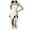 White, variant on HJYCHN Elegant Women's Casual Wrap Dress with Waist Tie and Asymmetric Hem Design for a Stylish Flowy White M