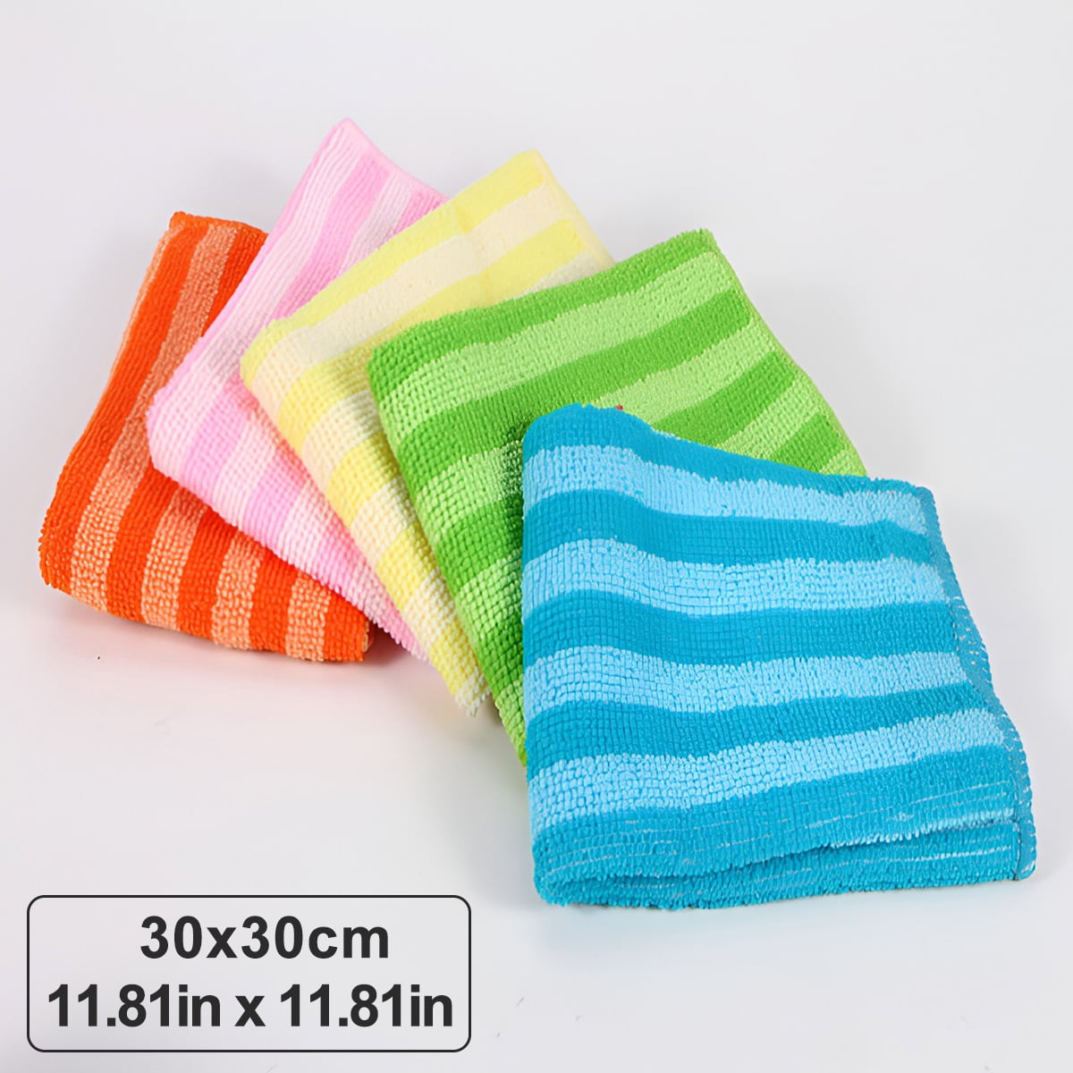 Kyoffiie 5pcs Kitchen Dish Cloths Soft Absorbent Dish Rag Reusable Dish Towels Household Washable Cleaning Cloth Housework Clean Towel Kitchen