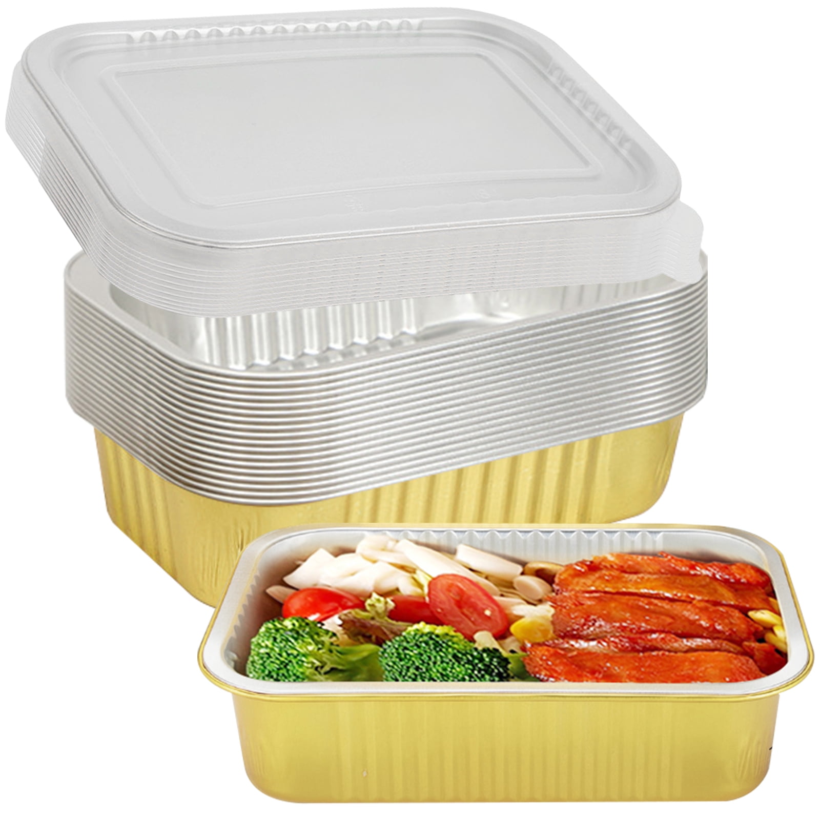 Leeten 1000ml Rectangular Disposable Aluminum Foil Container Bakeware