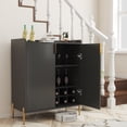 thumbnail image 4 of Jopath Liquor Cabinet Kitchen, 2 Doors Home Wine Bar Cabinet With Wine Rack & Adjustable Storage Shelf, Modern Sideboard With Soft-Closing Hinge Living Room Coffee Cart BLACK, 4 of 8
