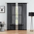 thumbnail image 6 of Junvictex 2 Panels Black Floral Lace Sheer Curtains Knitted Botanical Leaf Drapes for Bedroom,52"Wx95"L,Rod Pocket, 6 of 6