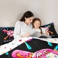 thumbnail image 4 of Meiyoeat Sport Baseball Full Size Comforter Sets 3-Piece,Ice Cream Drip Bedding Comforter Set,Pink Blue Black,Reversible,1 Comforter and 2 Pillowcases,1 Comforter and 2 Pillowcases, 4 of 6