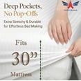 thumbnail image 4 of 1000TC Egyptian Cotton 4-Piece Striped Sheet Set, 30" Deep Pockets - Alaskan King, White Stripe, 4 of 7