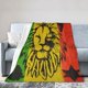 thumbnail image 2 of Manta de franela con diseño de león y bandera de reggae rasta, elegante manta para una siesta, edredón de invierno para las cuatro estaciones, antimicrobiano, con control de olores, ligero y, 2 of 5