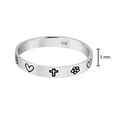 thumbnail image 3 of Love and Faith Emblem 3mm Band .925 Sterling Silver Ring-8, 3 of 4