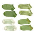 thumbnail image 5 of 4 Pairs Spring Summer Women Socks Leisure Short Tube Ship Socks (White Green), 5 of 9