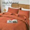 thumbnail image 2 of Twin Size Quilt Bedding Set,Burnt Orange Lightweight Microfiber Soft Bedspreads,Modern Style Geoetric Pattern Coverlet Set for All Seasons,2 Piece(1 Quilt,1Pillow Sham), 2 of 5