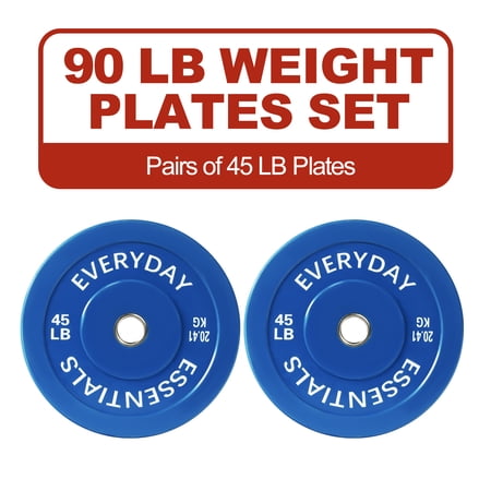 FlexWave 2-Inch Olympic Bumper Weight Plate，with Steel Hub, Multicolored, Multiple Sizes，Single & Pair, for Strength Training & Home Gym