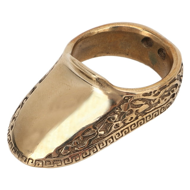 Uadme Anillo de Pulgar de Tiro con Arco - Protector de Dedo de Llave de protección de Dedo de Metal de Tiro con Arco Universal de Tiro con Arco con Cuerda antipérdida(22mm)