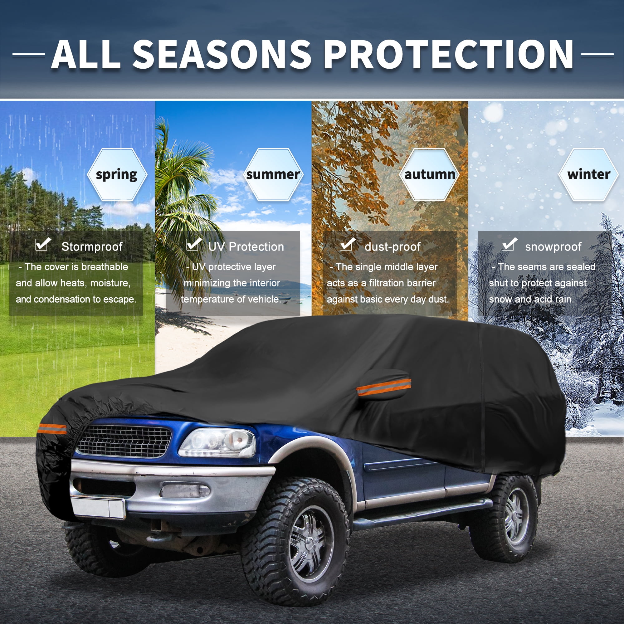 Unique Bargains Aluminum Car Cover for Ford Expedition 212.6"x79.13"x64.96"