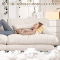 thumbnail image 6 of Modern Chenille 2-Seater Sofa with Convertible Ottoman for Living Room, 6 of 19