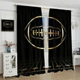thumbnail image 2 of Black and Gold Soccer Blackout Curtains Kids Football Curtains Drapes for Boys Bedroom Sport Curtains Ball Gamer Window Treatments for Teen Men Home Room Decor-52"W x 45"L (Pack of 2), 2 of 7