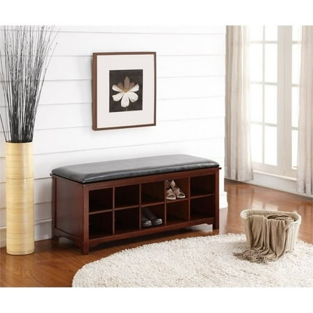 Bowery Hill Entryway Shoe Bench In Dark Walnut Walmart Com