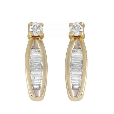 Foreli 0.5CTW Diamond 14K Yellow Gold Earrings W Cert