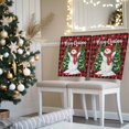 thumbnail image 3 of Merry Christmas Snowman Chair Covers Set of 1 Green Tree Winter Snowflake Red Plaid Chair Back Covers Stretch Removable Washable Slipcovers Protector for Dining Room Kitchen Party Decor, 3 of 5