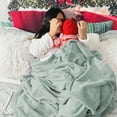 thumbnail image 5 of Fleece Throw Blanket for Couch Sage Green, 260GSM Lightweight Plush Fuzzy Cozy Soft Blankets and Throws for Sofa, 50x60 inches, 5 of 7