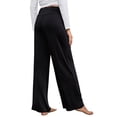 thumbnail image 3 of Xuanfei Women Solid Color High Waist Drawstring Wide Leg Yoga Pajama Lounge Pants, 3 of 6