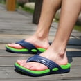 thumbnail image 7 of HNMKIU Mens Slippers Summer Beach Flip Flops with Comfortable Sole for Casual Outdoor Daily Wear Lightweight On Sandals Flip Flops for Men Z02_Green,9.5, 7 of 7