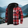 thumbnail image 2 of Wutalume Men's Flannel Button-Up Jacket with Plaid Design, Fleece Lined for Warmth, Chest Pockets for Storage, Casual and Stylish for Daily, Work and Weekend Wear,Vermilion S, 2 of 5
