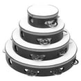 thumbnail image 3 of MERIGLARE 4 Pieces Wooden Tambourines Single Row Metal Bell 4inch 6inch 8 inch and 10 inch Handbell Clap Drum for Concert Party, 3 of 8