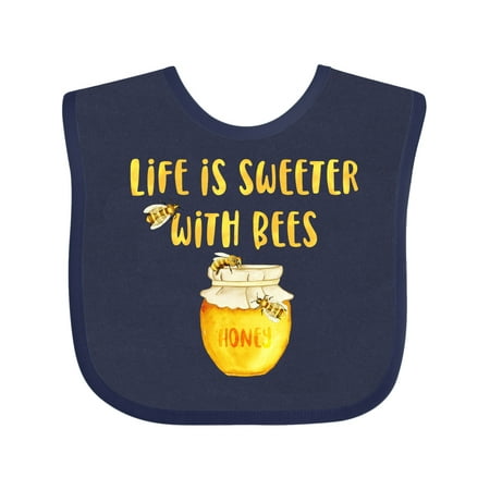 

Inktastic Life s Sweeter with Bees Gift Baby Boy or Baby Girl Bib