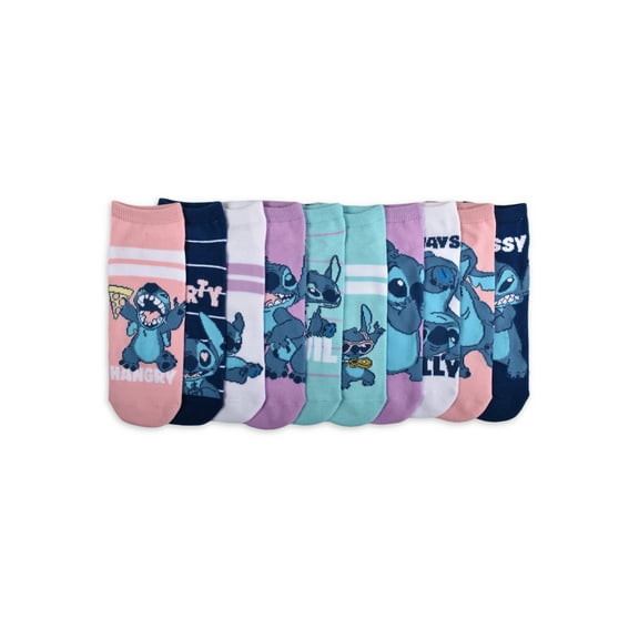 Lilo & Stitch Women’s Stitch Moods Low Cut Socks, 10-Pack, Size 4-10