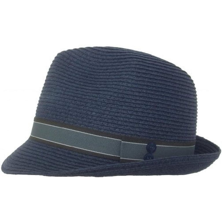 Christys Midtown Paper Braid Fedora (Navy, S/M) - Walmart.com display picture 2