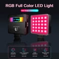 thumbnail image 2 of Lámpara flash,Luz de video RGB RGB 360 ° Luz de cámara LED a todo color con 3 zapata fría 20 modos de escena 2500 Abody Lámpara flash, 2 of 7