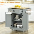 thumbnail image 4 of HOMCOM Rolling Kitchen Cart with Drawer, Towel Racks and Storage Cabinet, 4 of 10