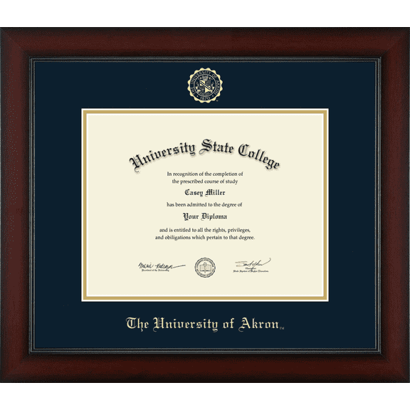 The University of Akron Diploma Frame, Document Size 11" x 8.5"