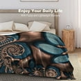 thumbnail image 5 of Teal Chocolate Swirl Blue Brown Fractal Spirals Flannel Fleece Throw Blankets 50"X40" Lightweight Fluffy Winter Fall Blanket Cozy Soft Fuzzy Plush Home Decor for Couch Bed Sofa Bedroom Living Room, 5 of 6